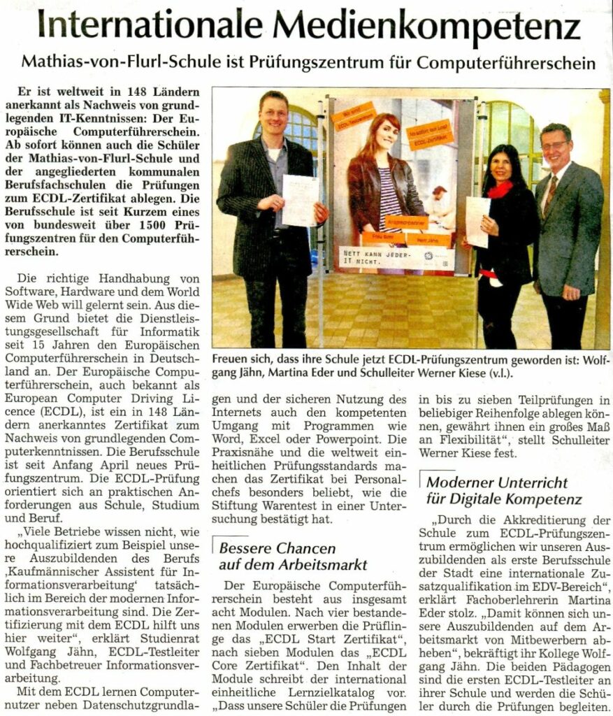 Zeitungsbericht des Straubinger Tagblattes vom 18.04.2013